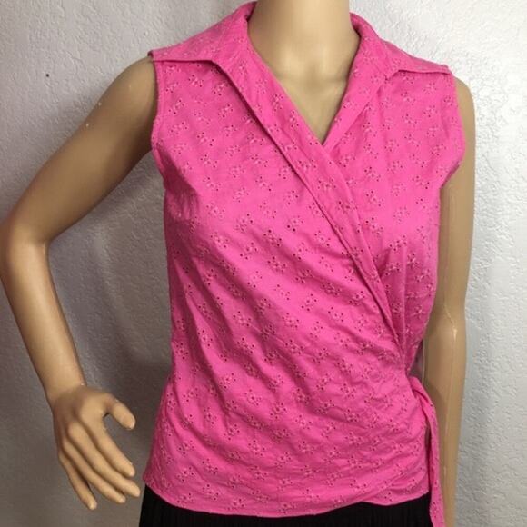 Ralph Lauren Pink Wrap Top Sz S - Picture 1 of 5